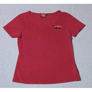 Indian Motorcycle Logo Short Sleeve Shirt Womens Size Medium Red Graphic Tee...